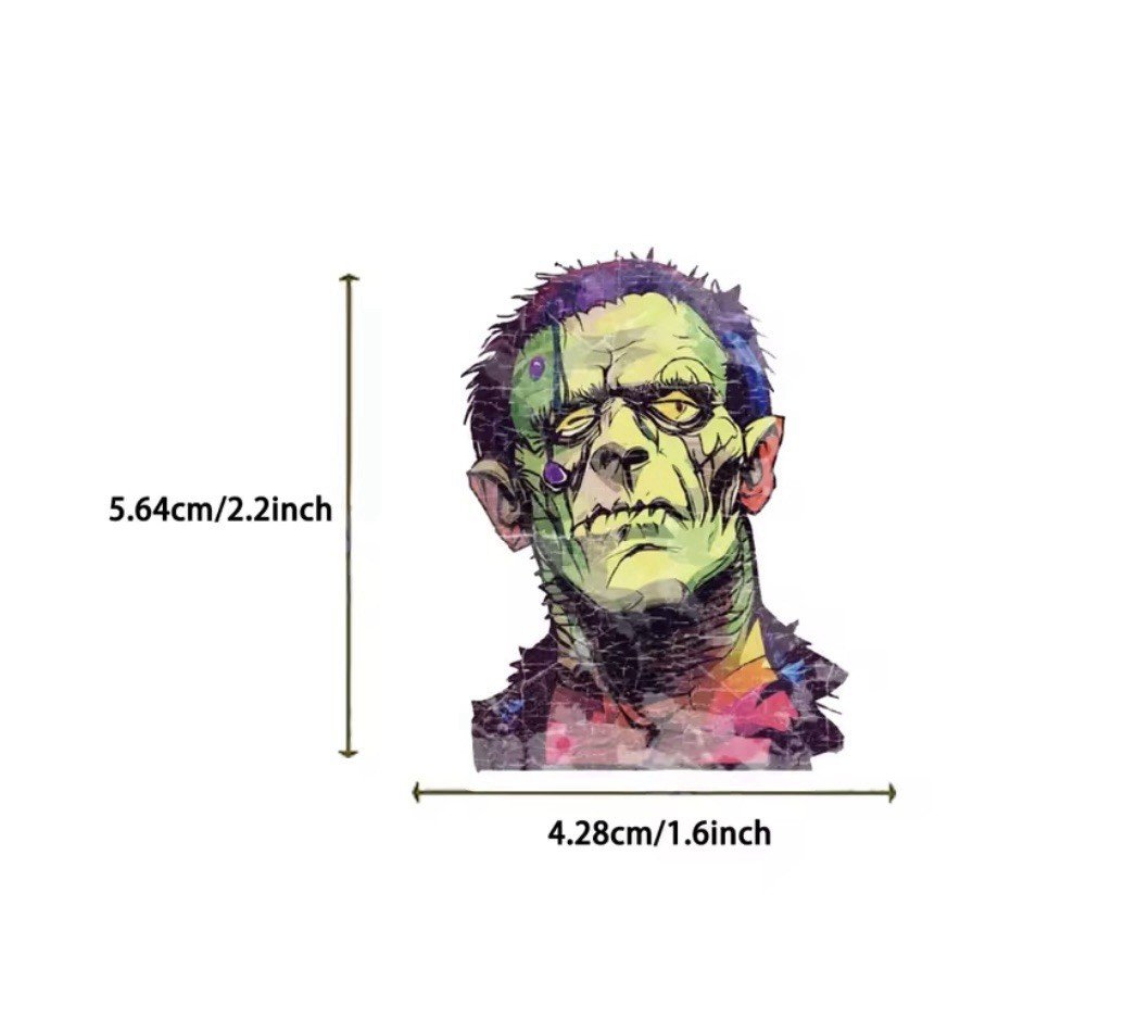 Frankenstein Style Stickers 50pk Mixed Horror Fun Frankenstein Sticker Monster