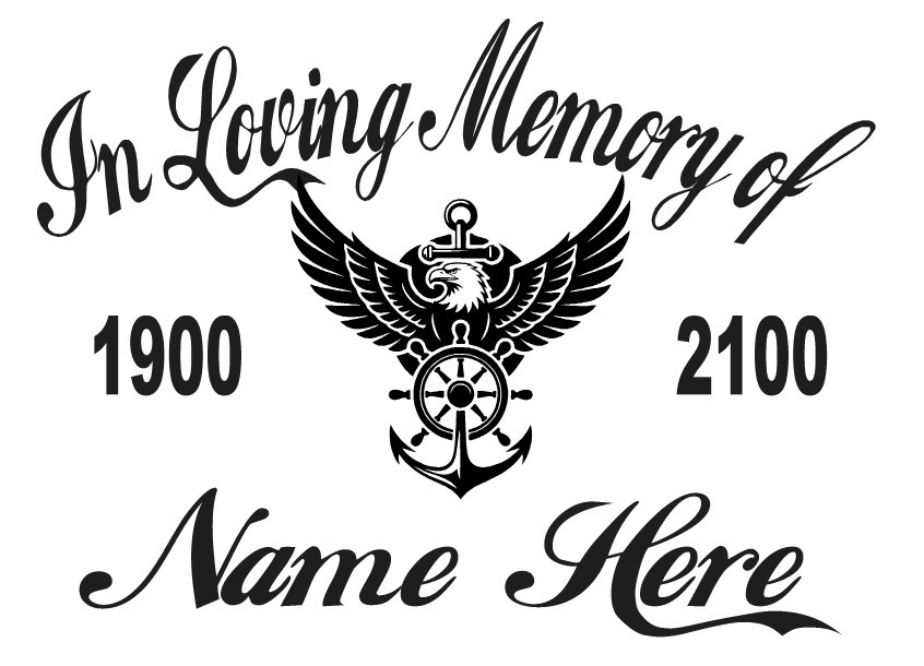 In Loving Memory Of – Navy Anchor Sticker Decal Window Memorial Personalized