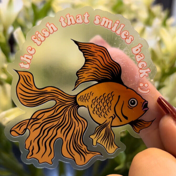 Goldfish Sticker: The Fish That Smiles Back🐠 Sarah's Guppies Homemade Designed