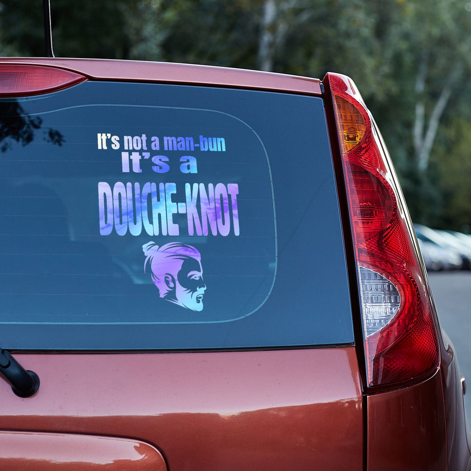 It's not a manbun it's a douche knot vinyl decal