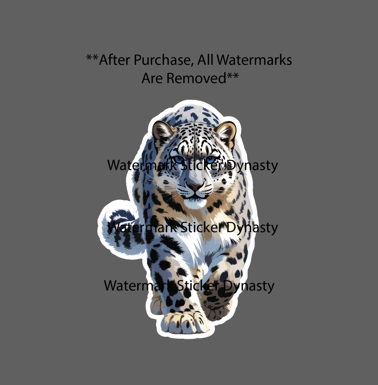 Snow Leopard Sticker Waterproof Decal Cat Animal Outdoor Nature Wild Gift NEW