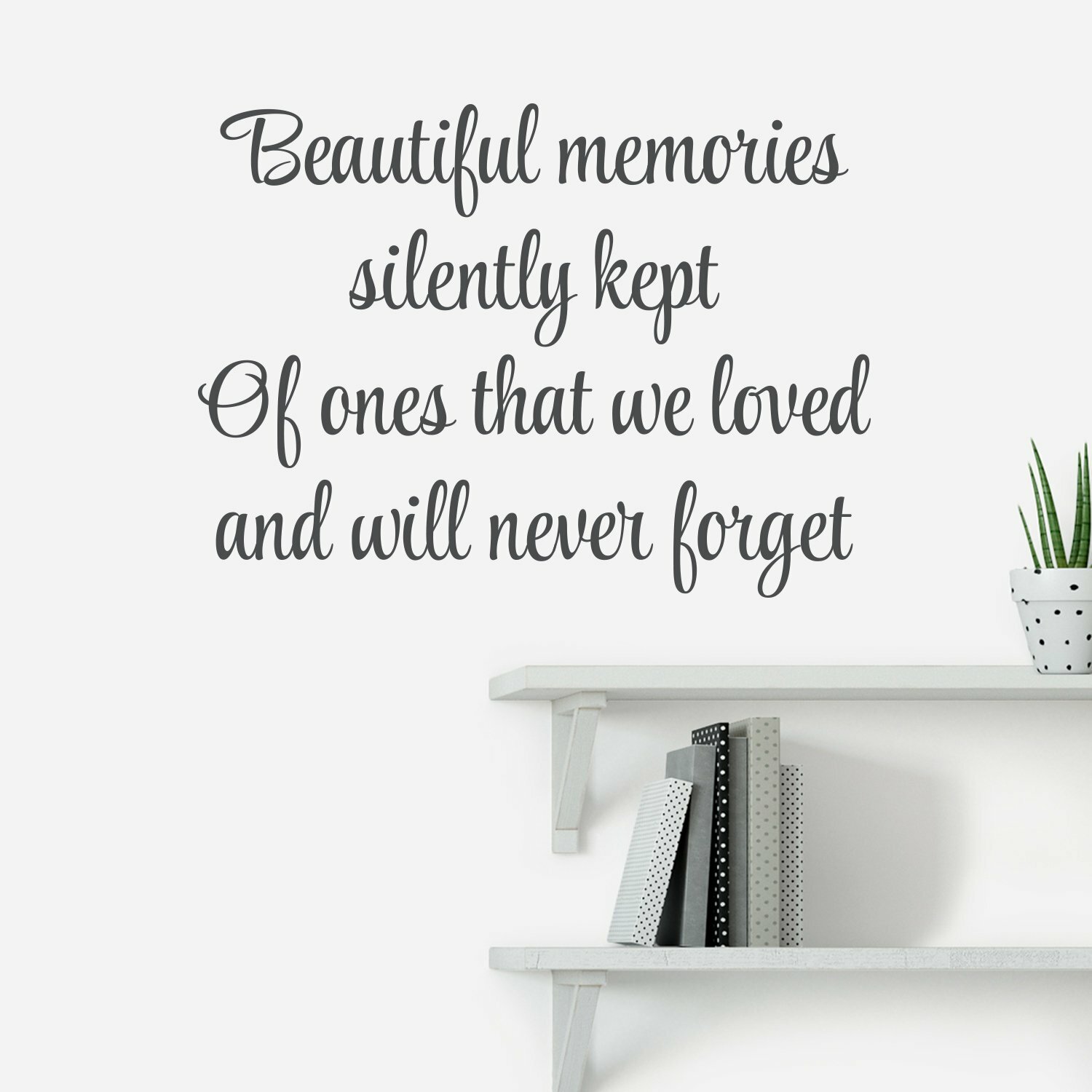 BEAUTIFUL MEMORIES SILENTLY KEPT Quote Wall Decal Words Lettering Home Decor