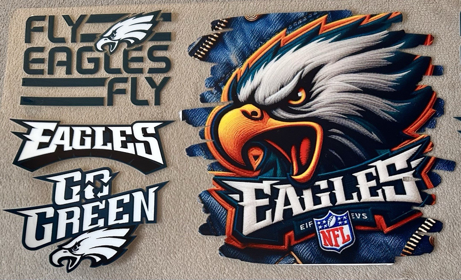 Philadelphia Eagles Football DIY Transfer Sticker Cup Wrap DIY Glasses Bottles