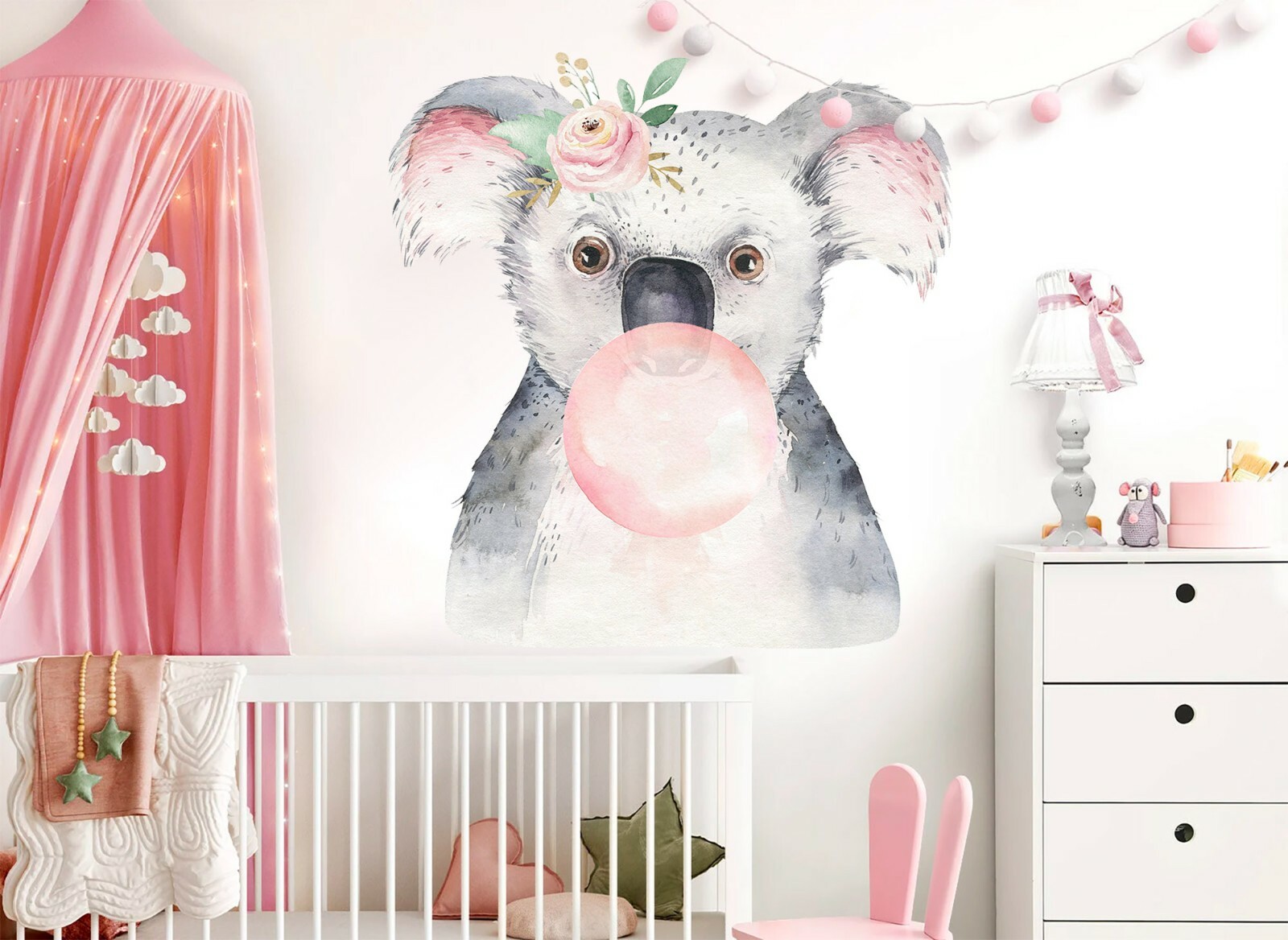 Baby Animal Head Giraffe Koala Raccoon Panda Peel And Stick Decal Wall Stickers
