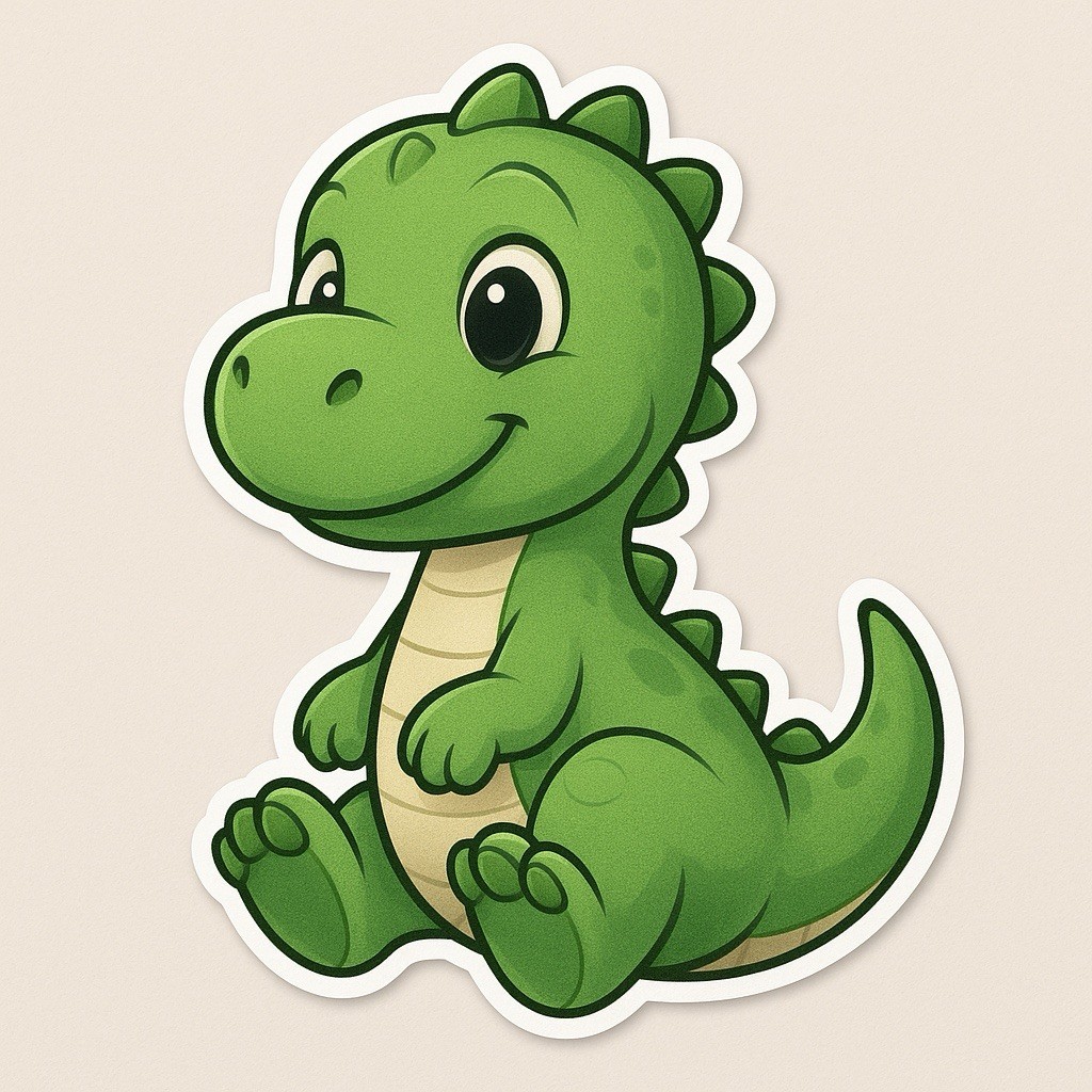 Cute Dinosaur High Definition 3” Tall Vinyl Decal Sticker