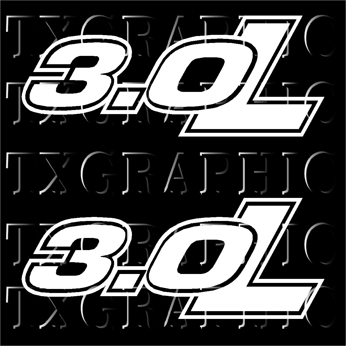 3.0 L LITER CC Engin Size Decal Sticker Dodge Ram 1500 Ecodiesel Engine (pair)