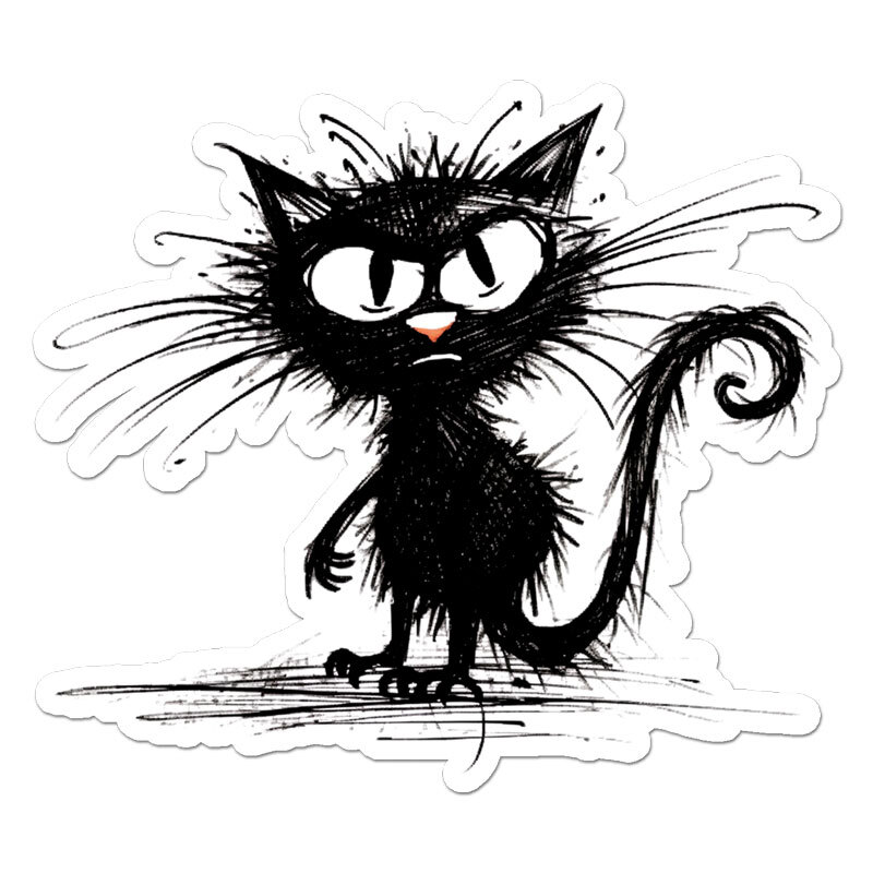 Dirty Stray Cat, Vinyl Decal Sticker, Indoor Outdoor, 3 Sizes, #11585