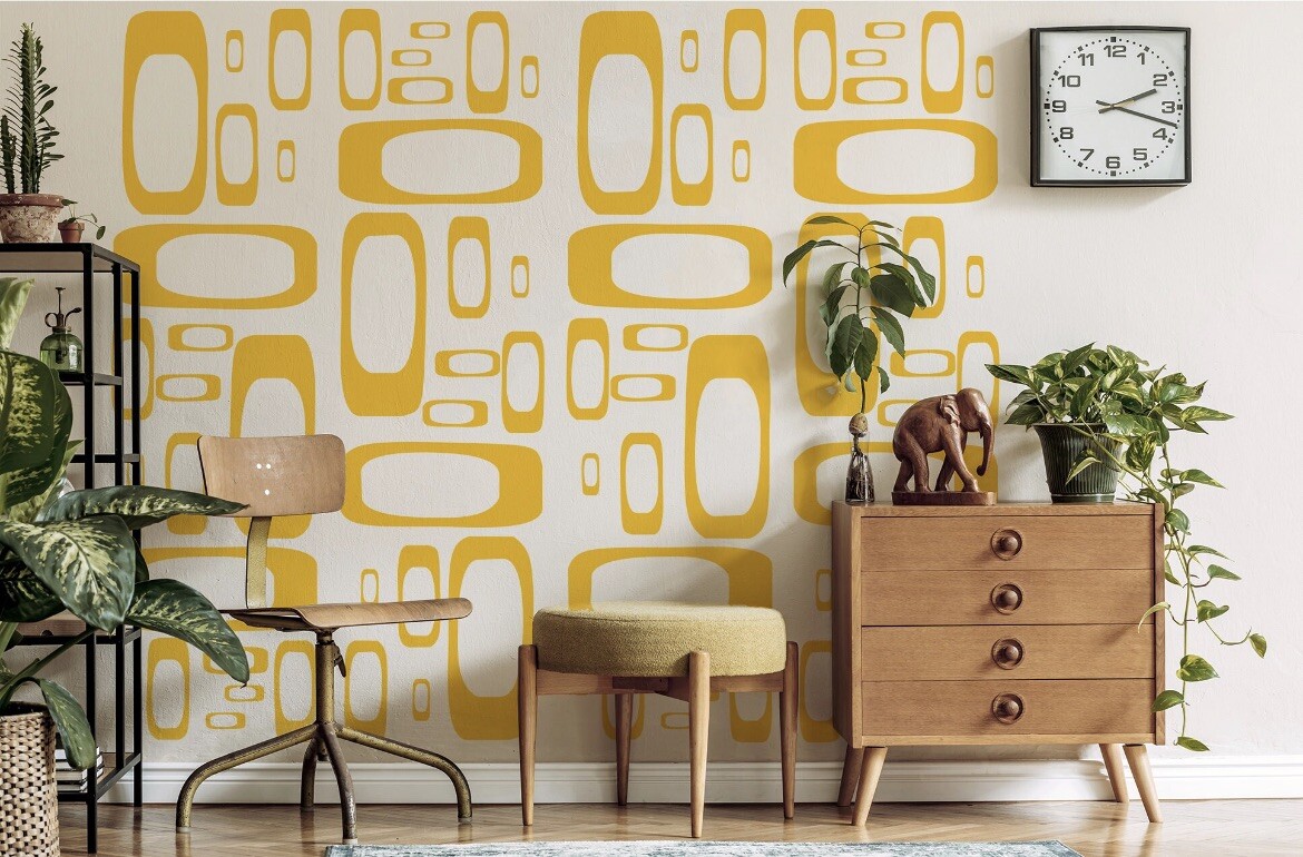 Vintage Modern Squares Midcentury Wall Decal