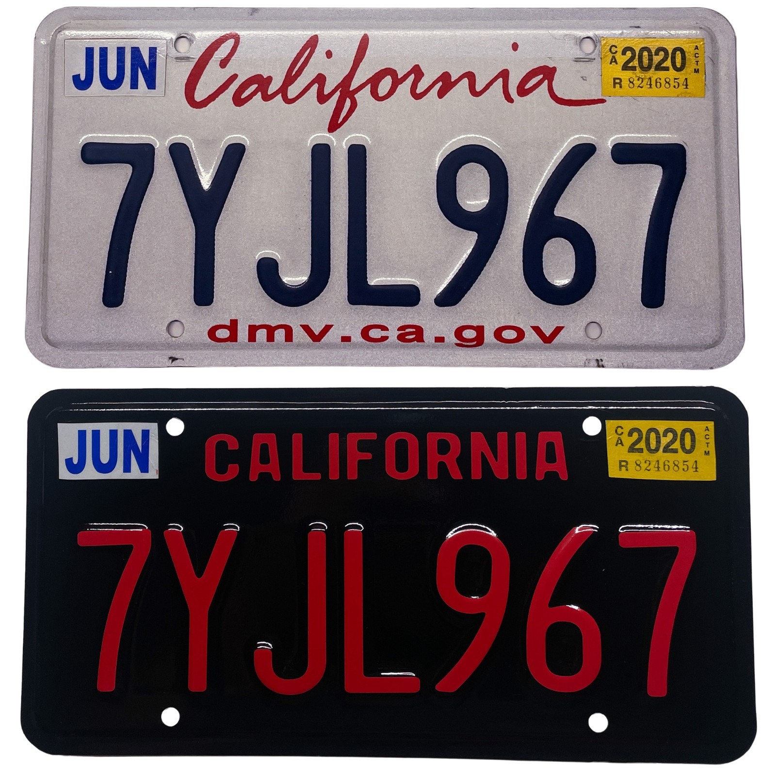 Cursive and Legacy California CA Plate Wrap DIY Kit White, Yellow Red Reflective