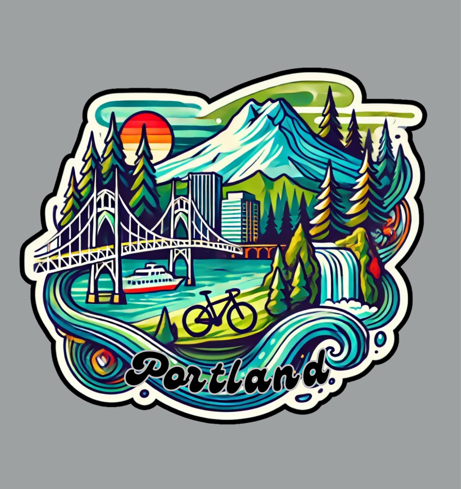 Portland Oregon Fridge Magnet