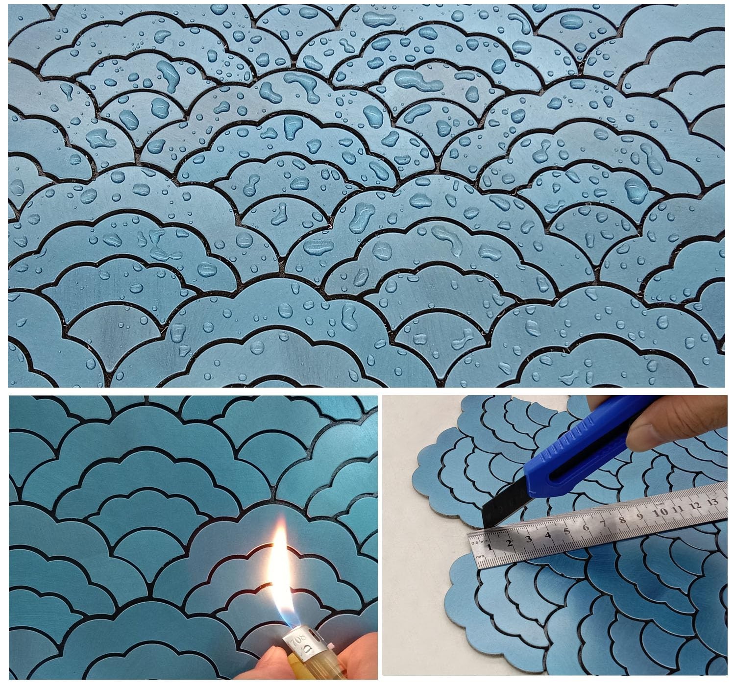 11-Sheet Peel and Stick Metal Backsplash Tiles, Self Adhesive Cloud-Shaped Al…
