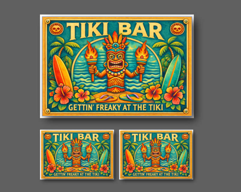 Tiki Bar Vinyl Decal Gettin Freaky at the Tiki Die Cut Bar Home Sticker 3 for 1