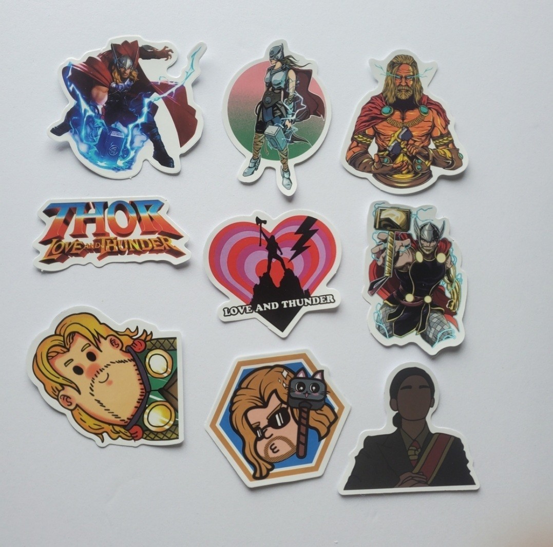 Vinyl Marvel Themed Stickers ! Thor Jane Loki Superheroes