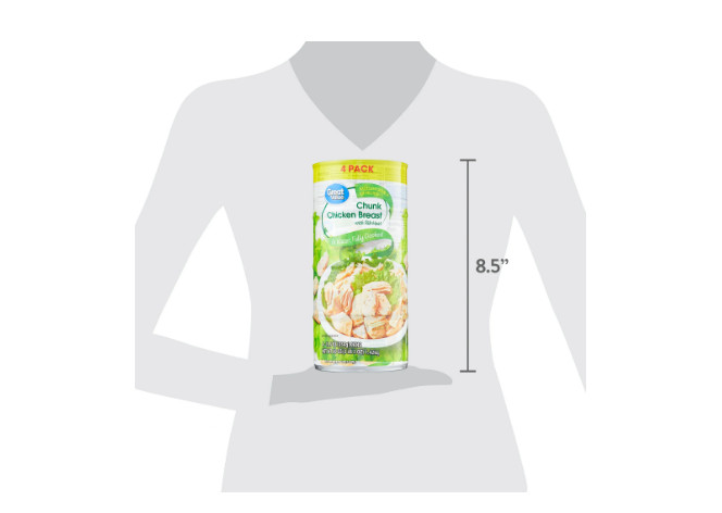 Great Value Chunk Chicken Breast, 12.5 oz Can (4 Packs).