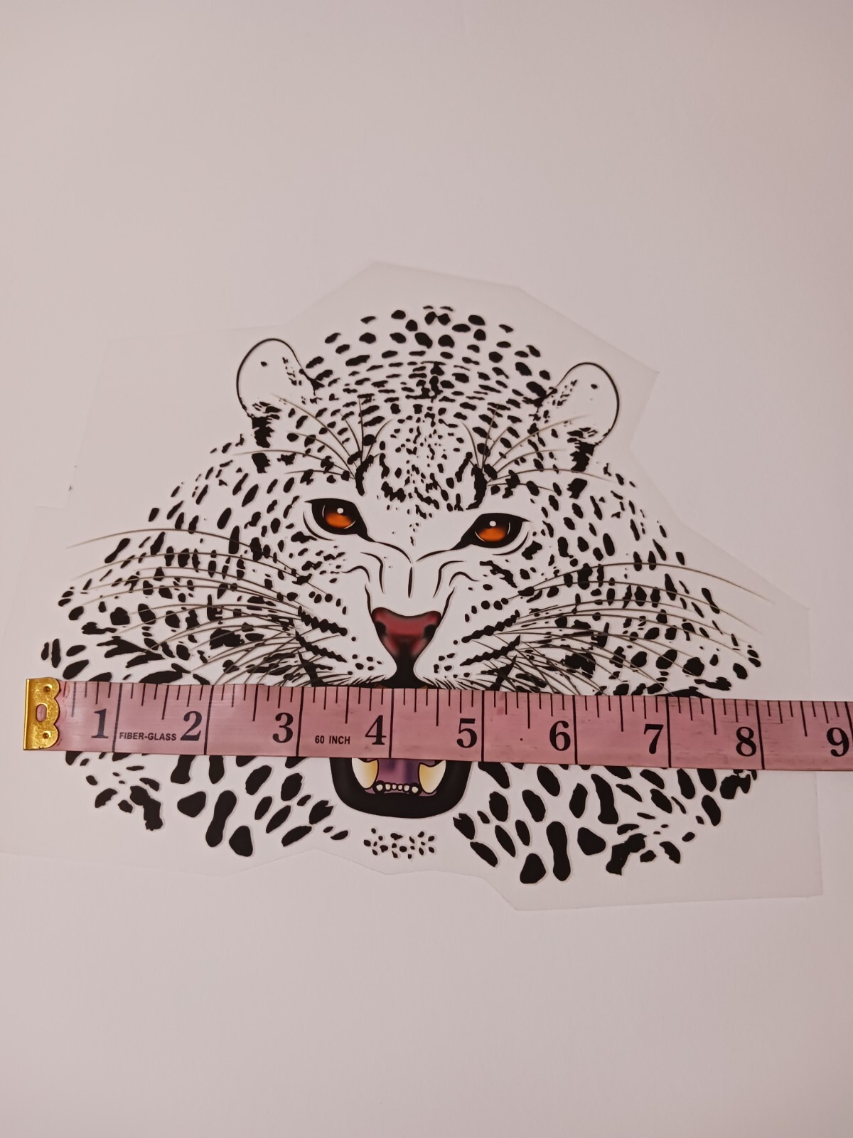 Cheetah White Large Sublimations Stickers easy to Iron On T-shirt (3 Pack)