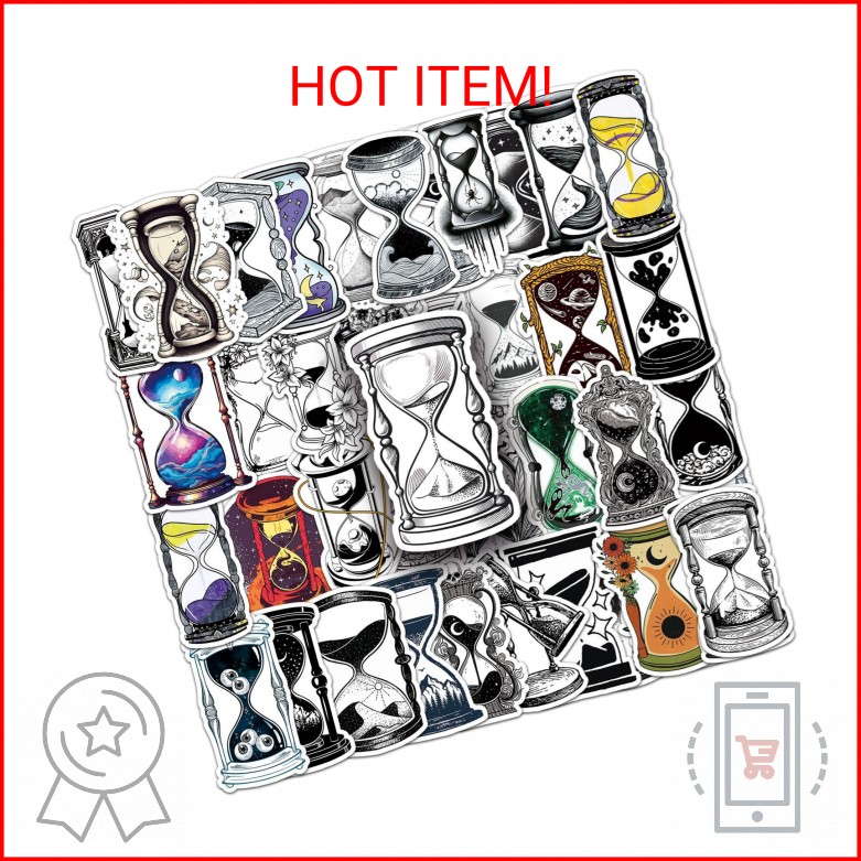 50PCS Magic Hourglass Waterproof Stickers Graffiti Aesthetics Waterproof Vinyl f