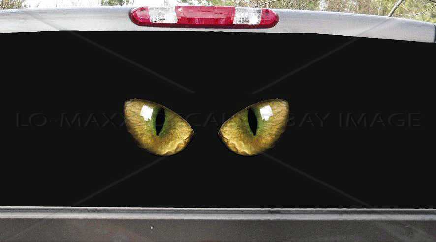 Pair Of Cat Eyes Car Truck Window Glass Wall Boat Unique Printed Vinyl Sticker