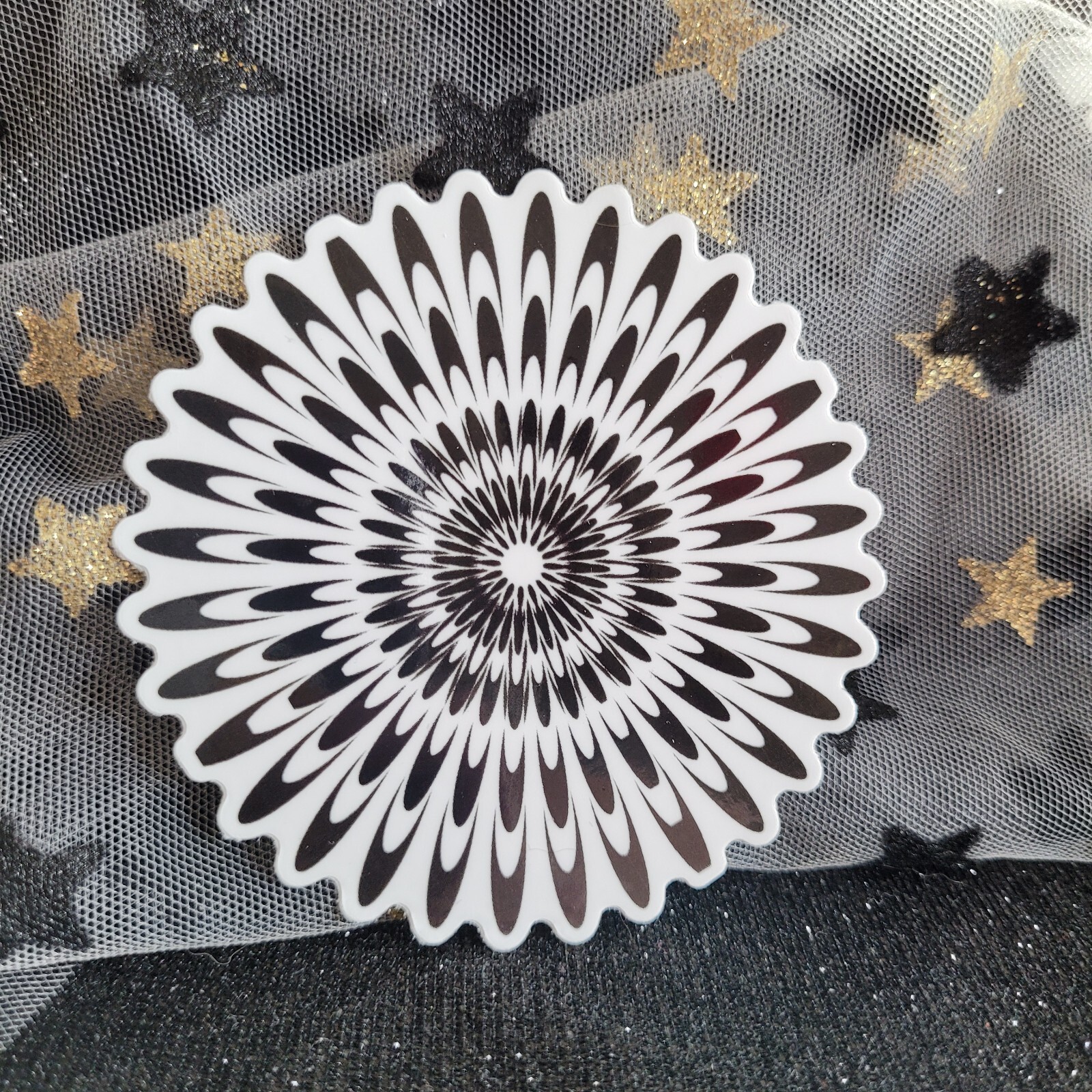 BWC007-Flower Shaped Black White Sticker | Monochromatic | Psychedelic Flowers