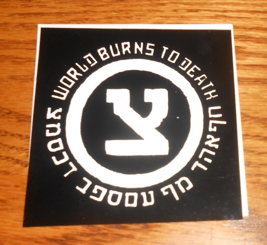 World Burns to Death Sticker Original Promo 3.25×3.25 Crust Punk RARE
