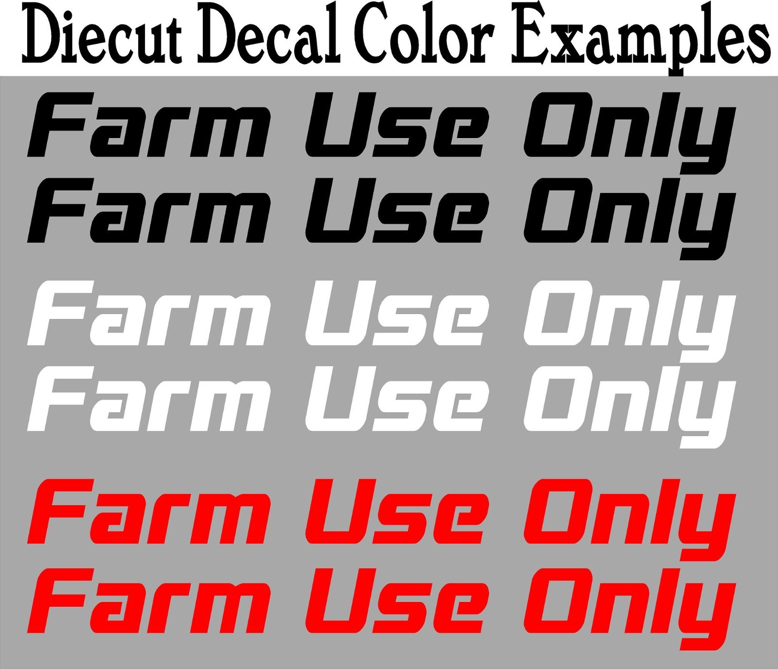 Farm Use Only Decal Sticker PAIR DOT LLC Farmer Tractor Truck Car Trailer Vinyl