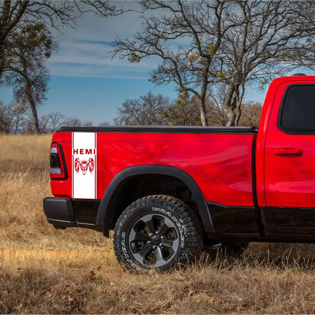 Aftermarket Dodge RAM Creative Stripe Graphic Decal Kit (2 Pcs) – Rear Body Viny