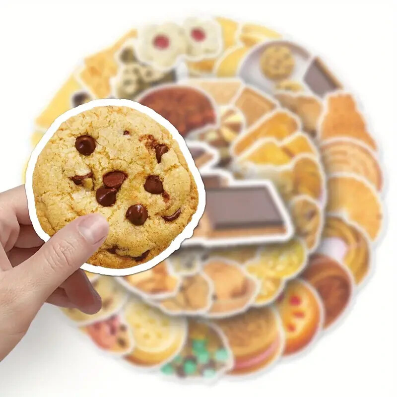 50PC. BISCUIT COOKIE SERIES DOODLE WATERPROOF VINYL STICKERS/DECALS