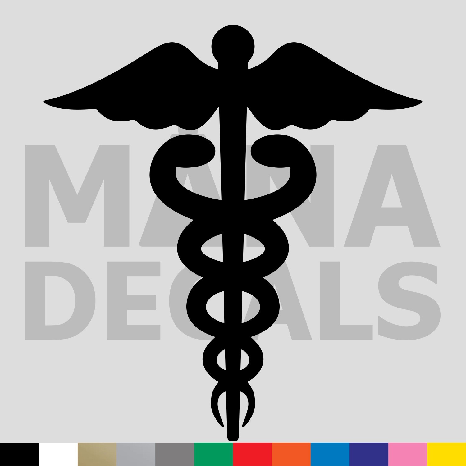 Caduceus Symbol Vinyl Die Cut Decal Sticker – Staff Hermes EMT EMS Medic Health