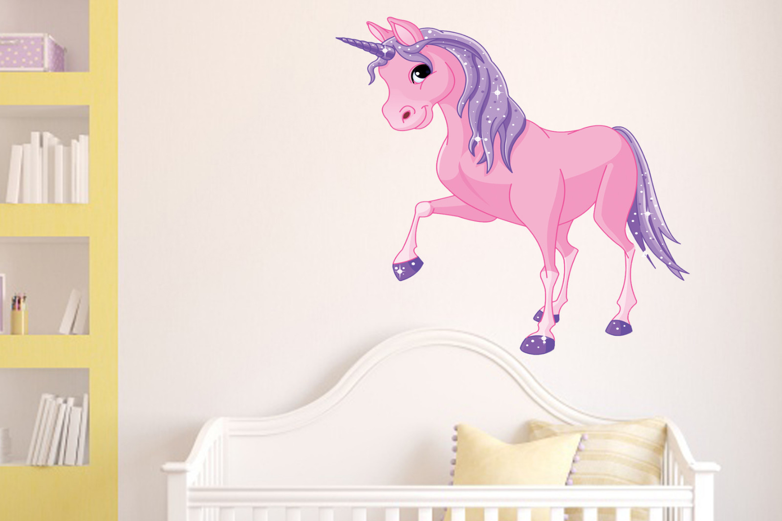 UNICORN CLASSY PINK GIRL BEDROOM DECOR WALL STICKER ROOM DECORATION DECAL MURAL