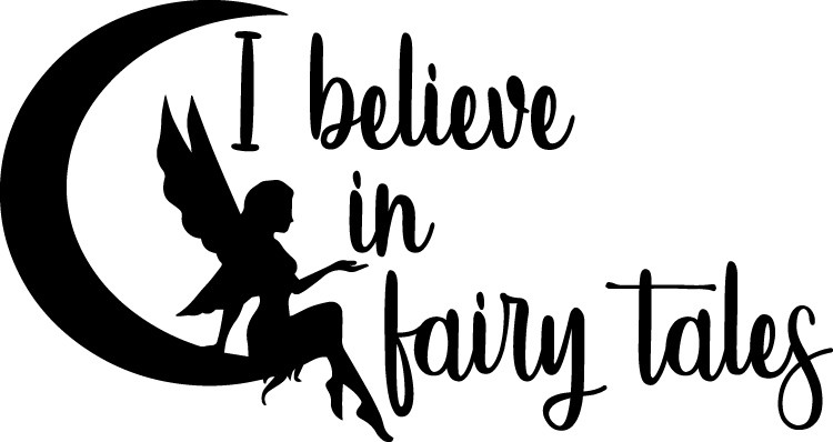 5 inch I Believe in Fairy Tales Decal Window Sticker Car Decor Fairies Moon Wish
