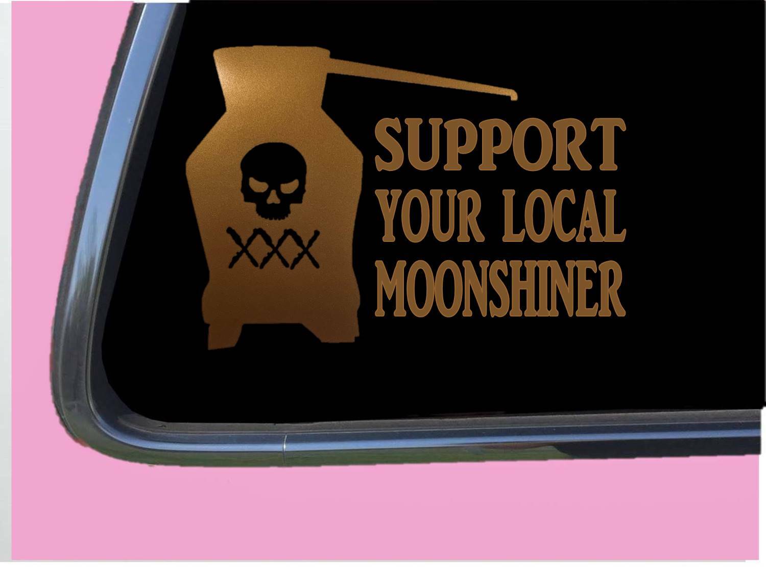 Moonshine Sticker Decal TP 1256 vinyl 8" Support Local Copper Shiner still
