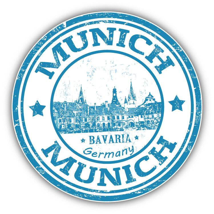 Munich City Germany Grunge Rubber Stamp Car Bumper Sticker Decal
