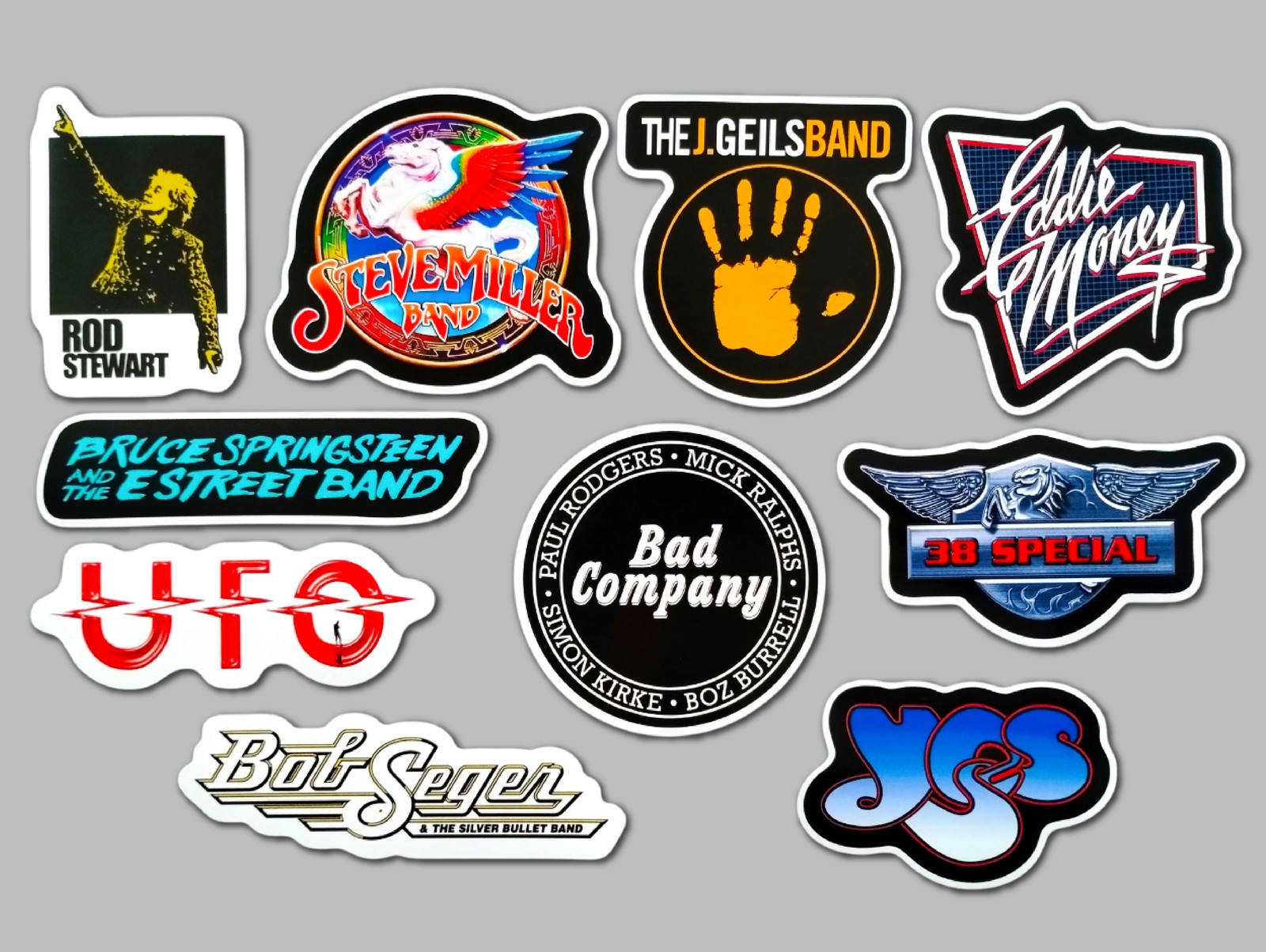 Classic Rock Vinyl Sticker Lot (10 Stickers) SET 6 steve miller bad company yes