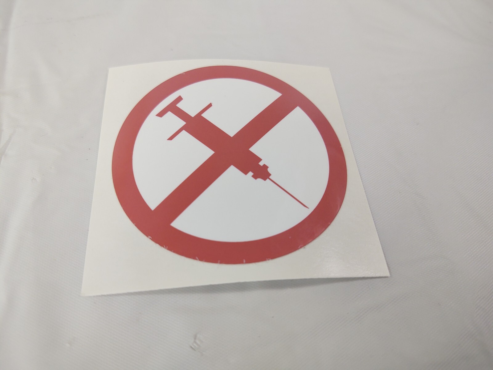 No Syringe Needles Round Trash Can Receptacle Stickers 12 Individual Stickers