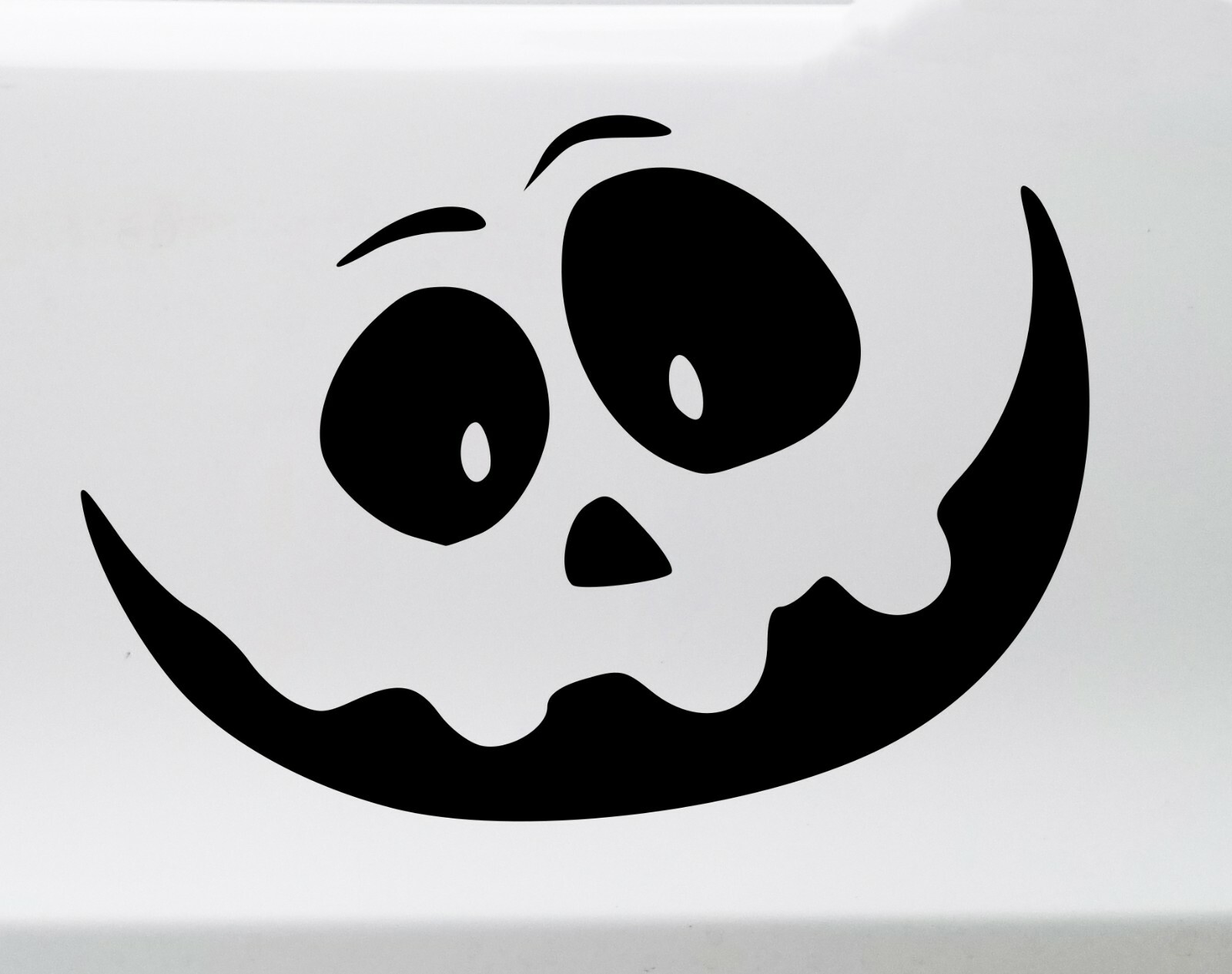 Pumpkin Face Vinyl Decal V8 – Halloween Creepy Smile Scary – Die Cut Sticker