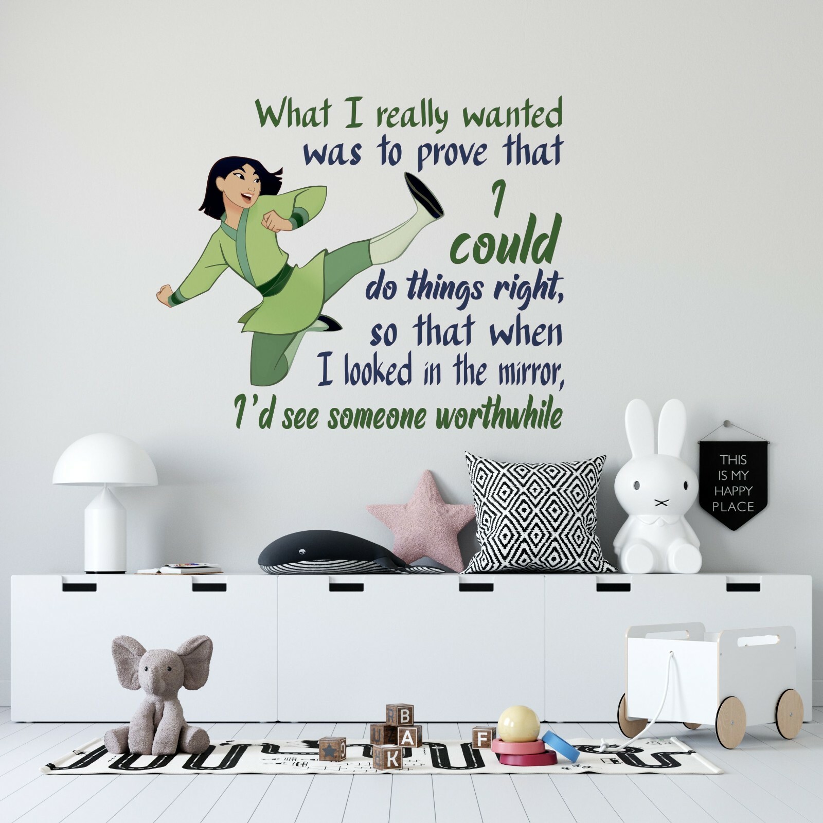 Vinyl Kids Bedroom Mulan Movie Quotes Decor Female Warrior Home Wall Art Decal