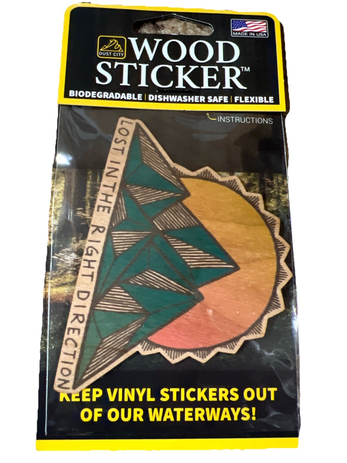 Lost In The Right Direction WOOD Sticker Dishwasher Biodegradable Dust City NEW