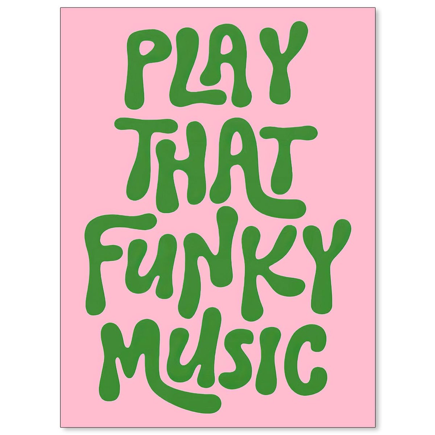 OMANI 70's Play That Funky Music Wall Art Pink and Green Popular Song Posters…