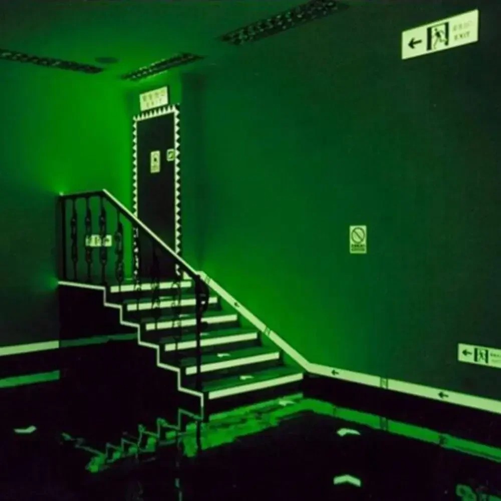 Glow-In-Dark Luminous Tape Blue Adhesive Strip Floor Fluorescent 10ft Roll
