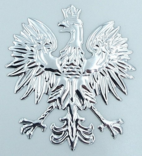 Poland, Polish Eagle Chrome Silver Finish Decal Emblem 3D Sticker car Bike