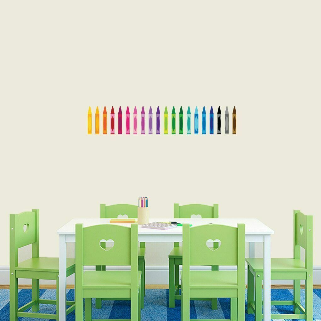 Crayons Printed Wall Decal – Coloring, Nursery and Kids, Classroom, Playroom Art