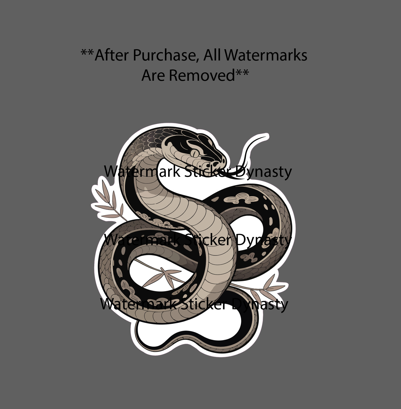 Traditional Japanese Snake Sticker Waterproof Decal Animal Wildlife Gift NEW