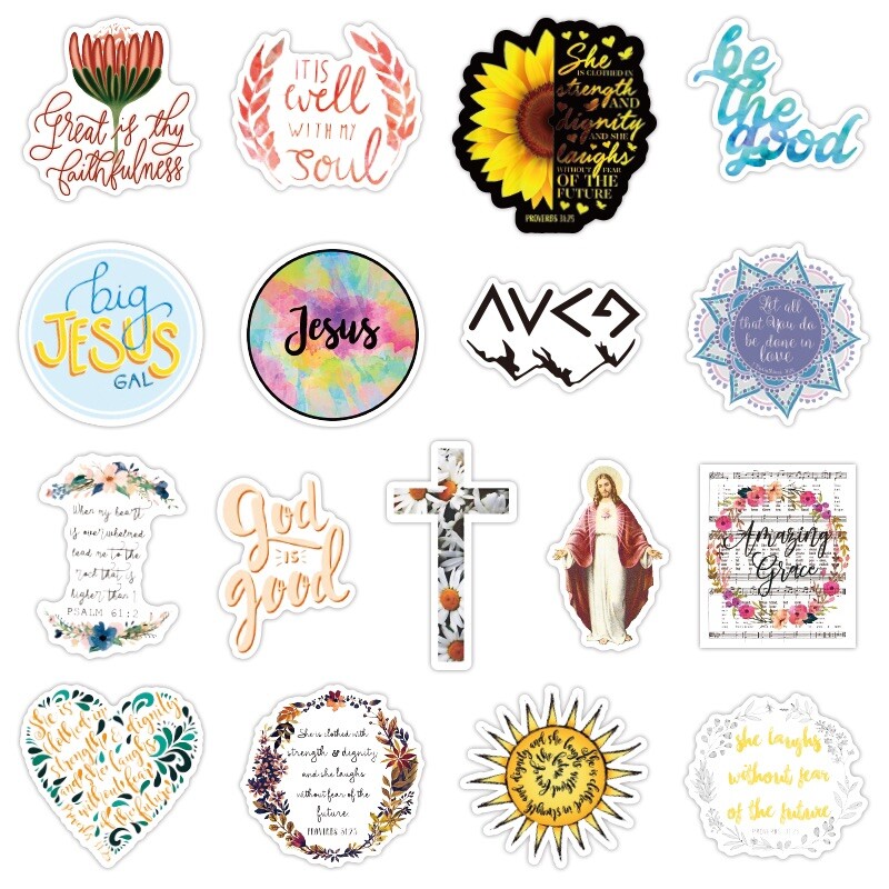 10 Random Jesus Christianity Stickers Faith Decals Laptop Hydro Free Shipping!