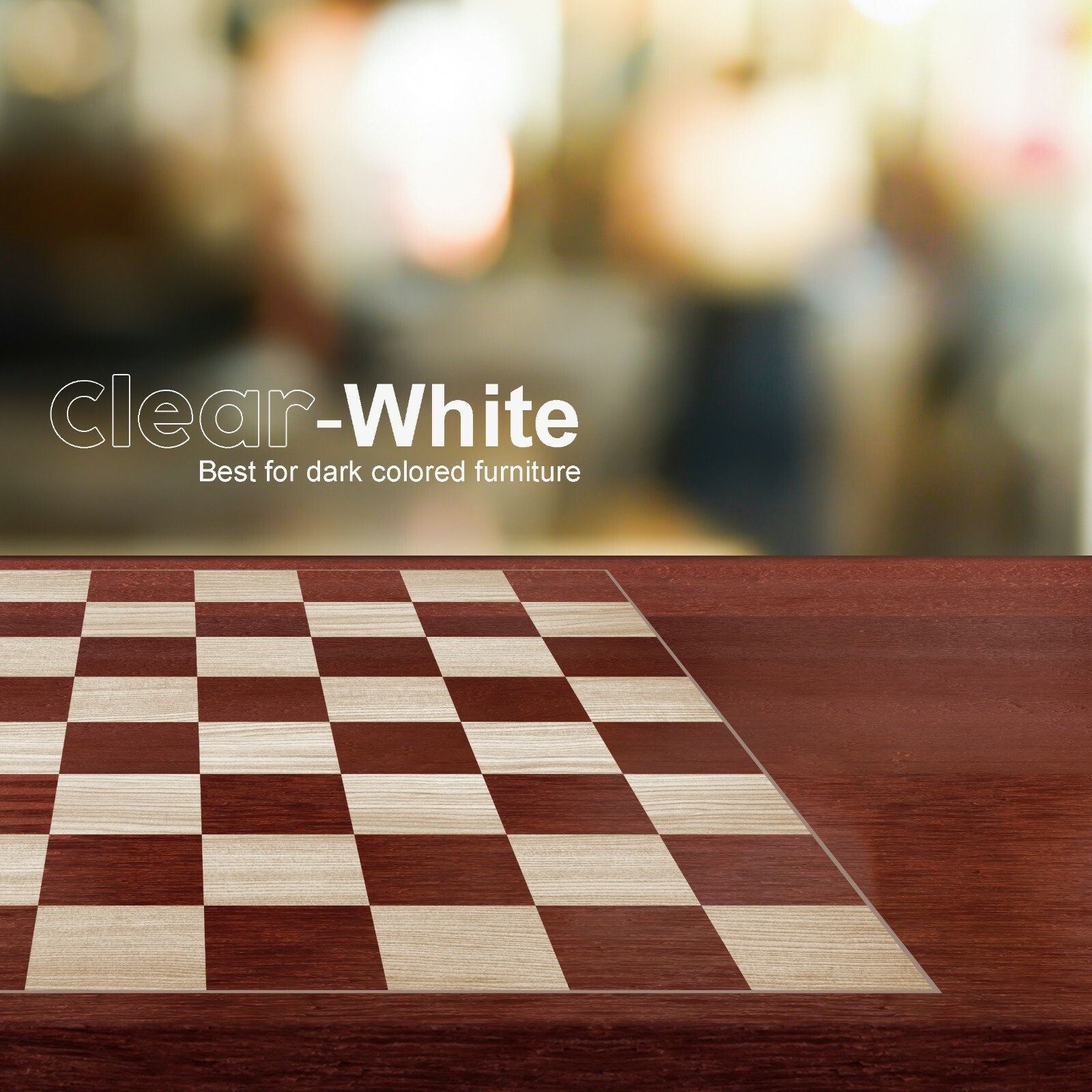 Classic Chess board Checker vinyl sticker decal with real wood grain art