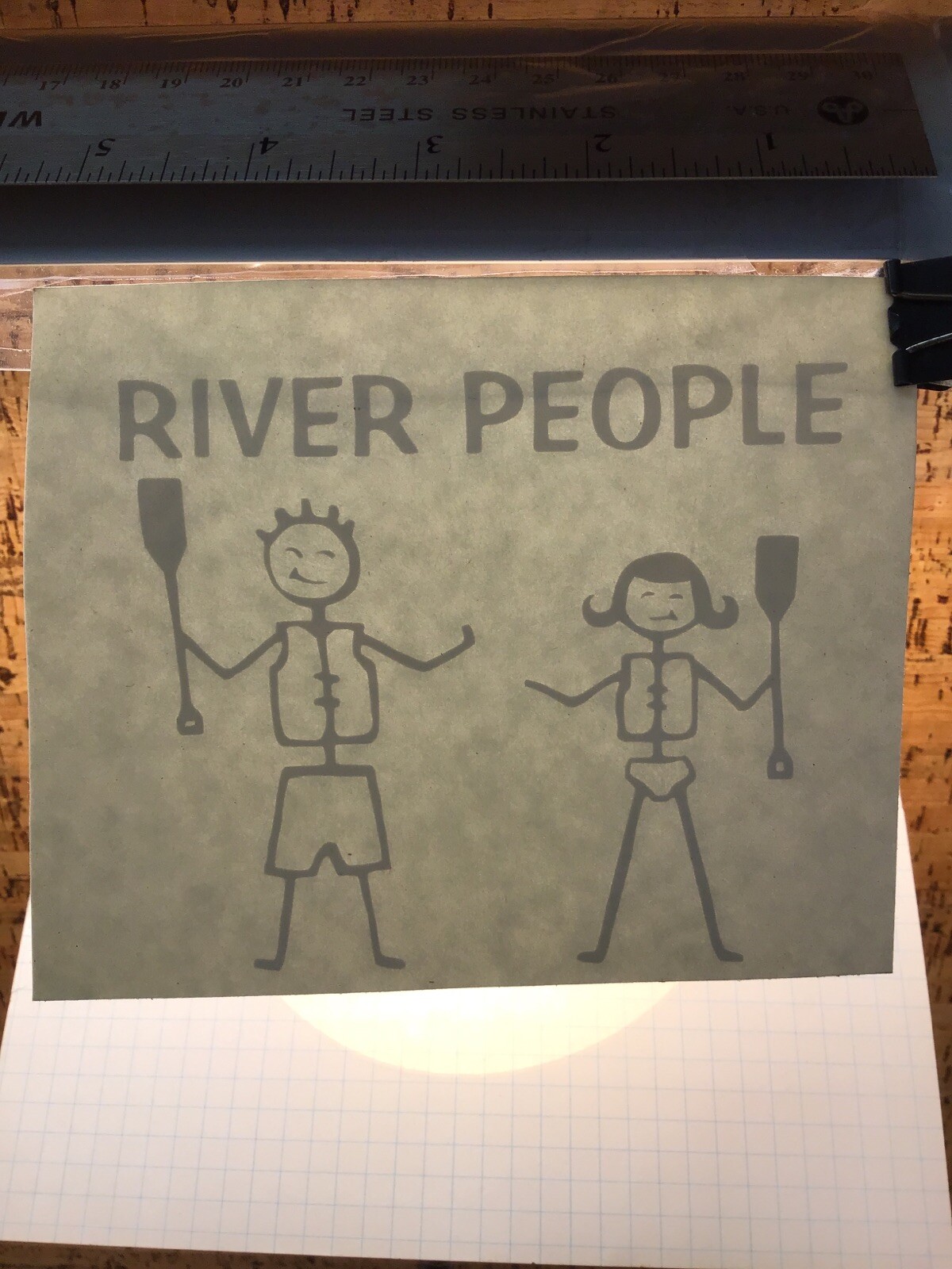 River People With Kids Stick Figures – WHITE – Vinyl Sticker Decal – MM4.3.908