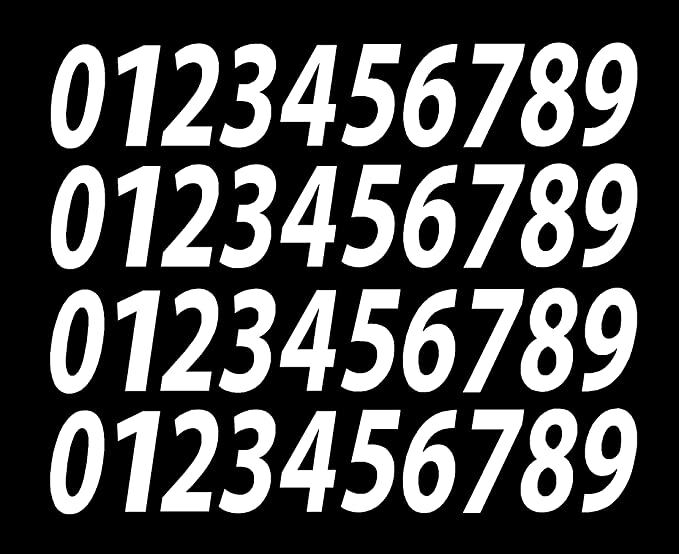 0-9 Reflective Numbers White Sticker Vinyl Decals CHOOSE 1"-12" Set Of 40 (RV1)