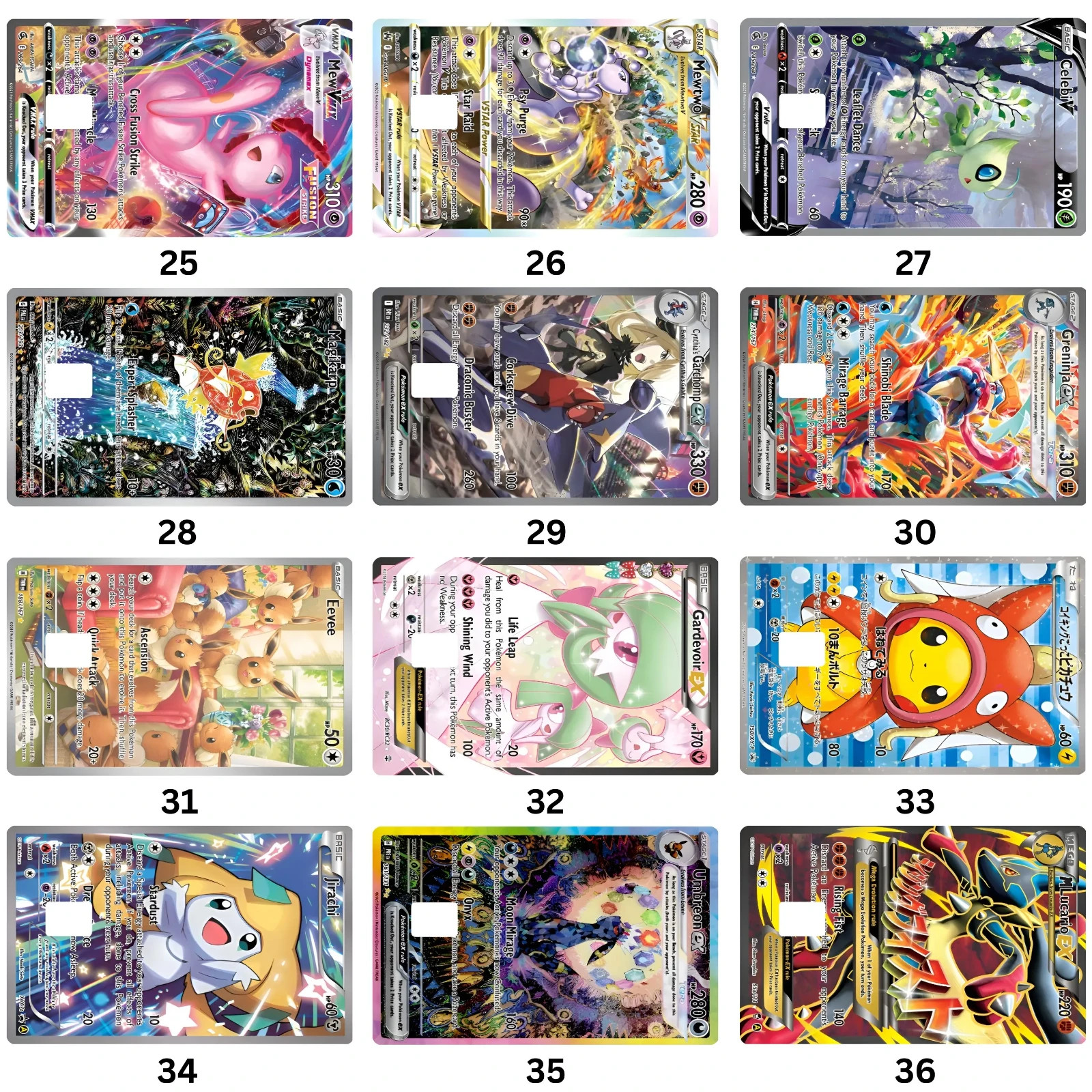 Custom Glossy Pokemon Credit Card Sticker/Cover Decals/High Quality Print