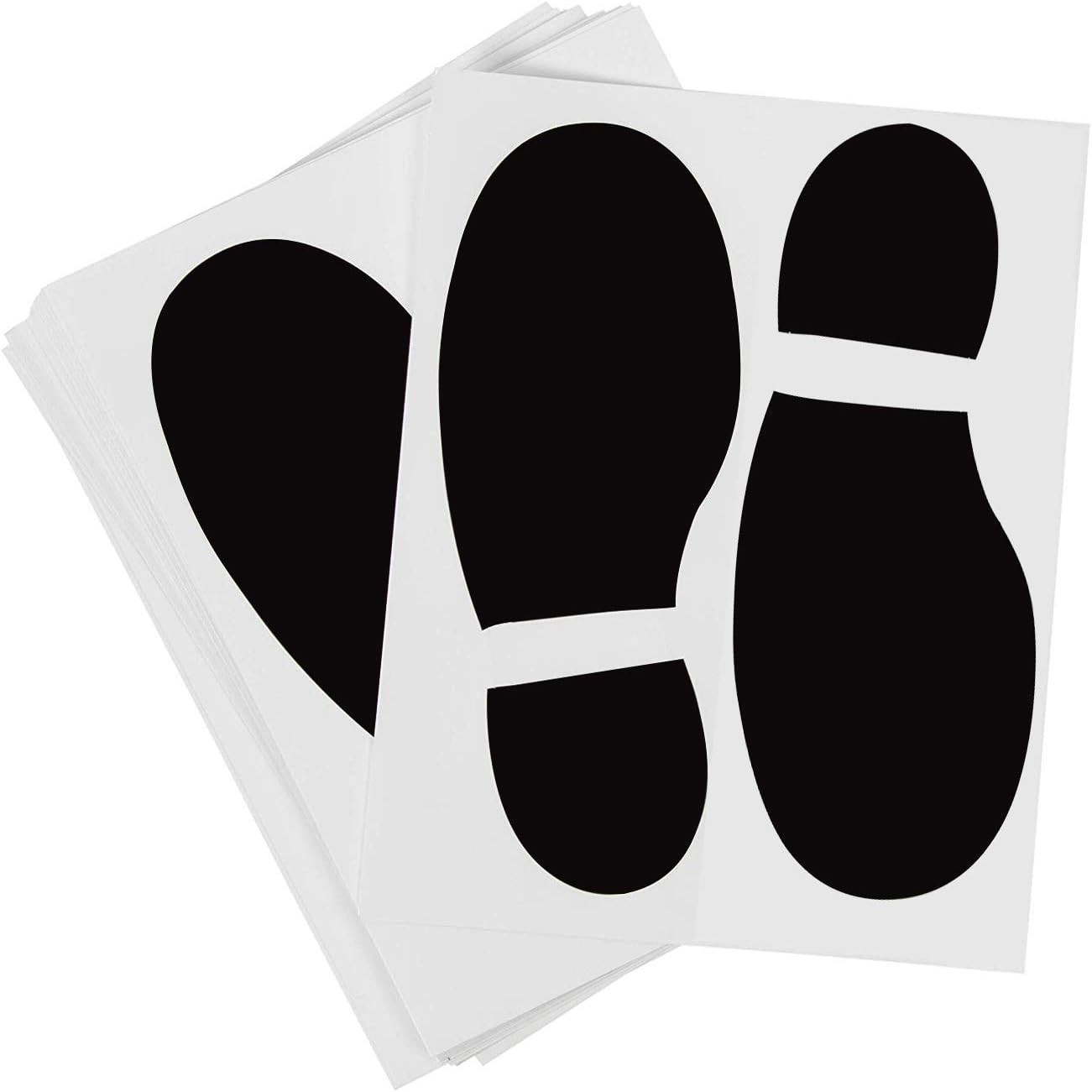 20 Pairs 40 Prints Black Shoes Footprint Stickers PVC Footprint Decals for Offic