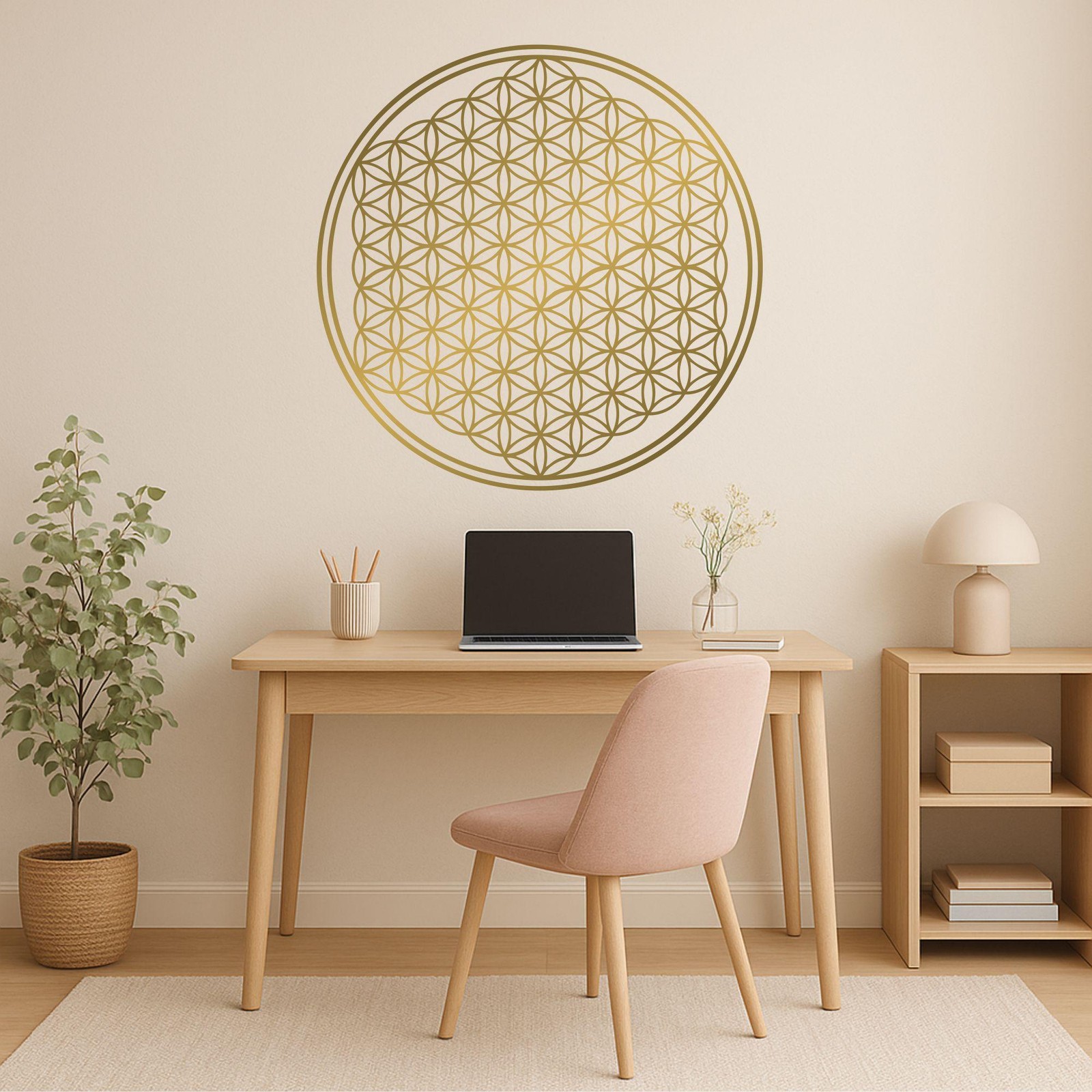 Flower of Life Wall Decal Ornament Symbol Flower of Life Wall Decor Sticker D…