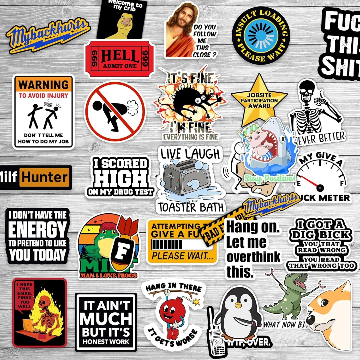 120pcs Funny Stickers for Adults, Prank Meme (Dirty) Hilarious Sticker Pack for