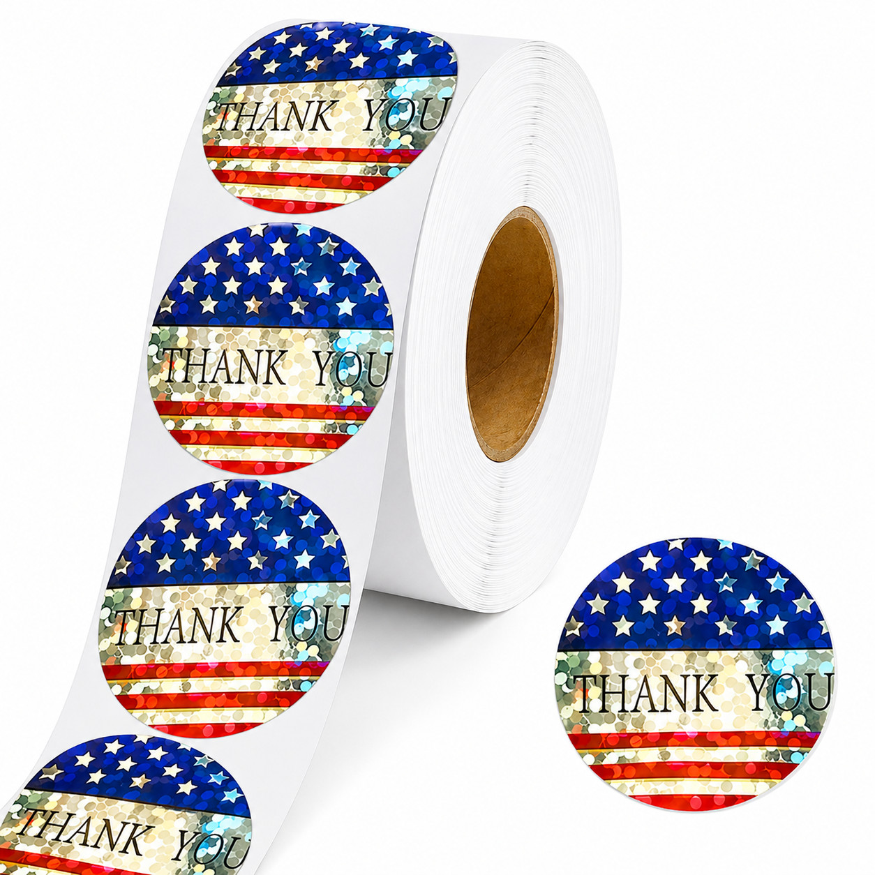 American Flag Thank You Stickers 500 Pcs 4th of July Patriotic Labels